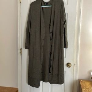 Super Long Olive Green Cardigan